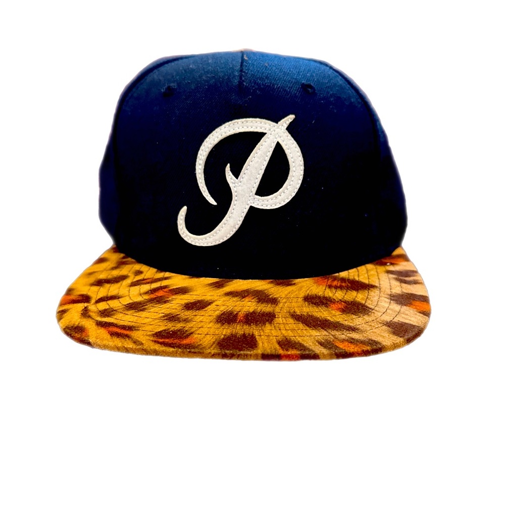 PRIMITIVE CLASSIC P NAVY BLUE & LEOPARD STARTER SNAPBACK HAT